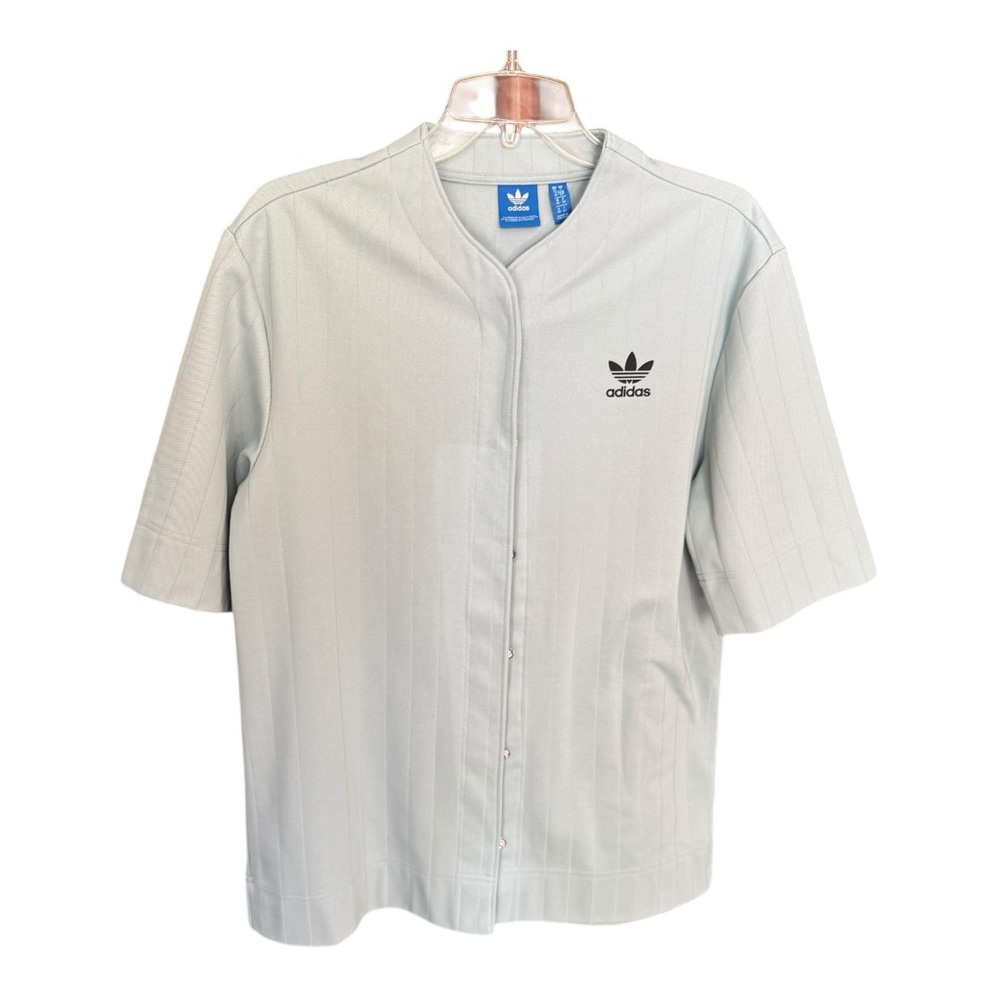 Adidas Trefoil Button Front Baseball Tee S